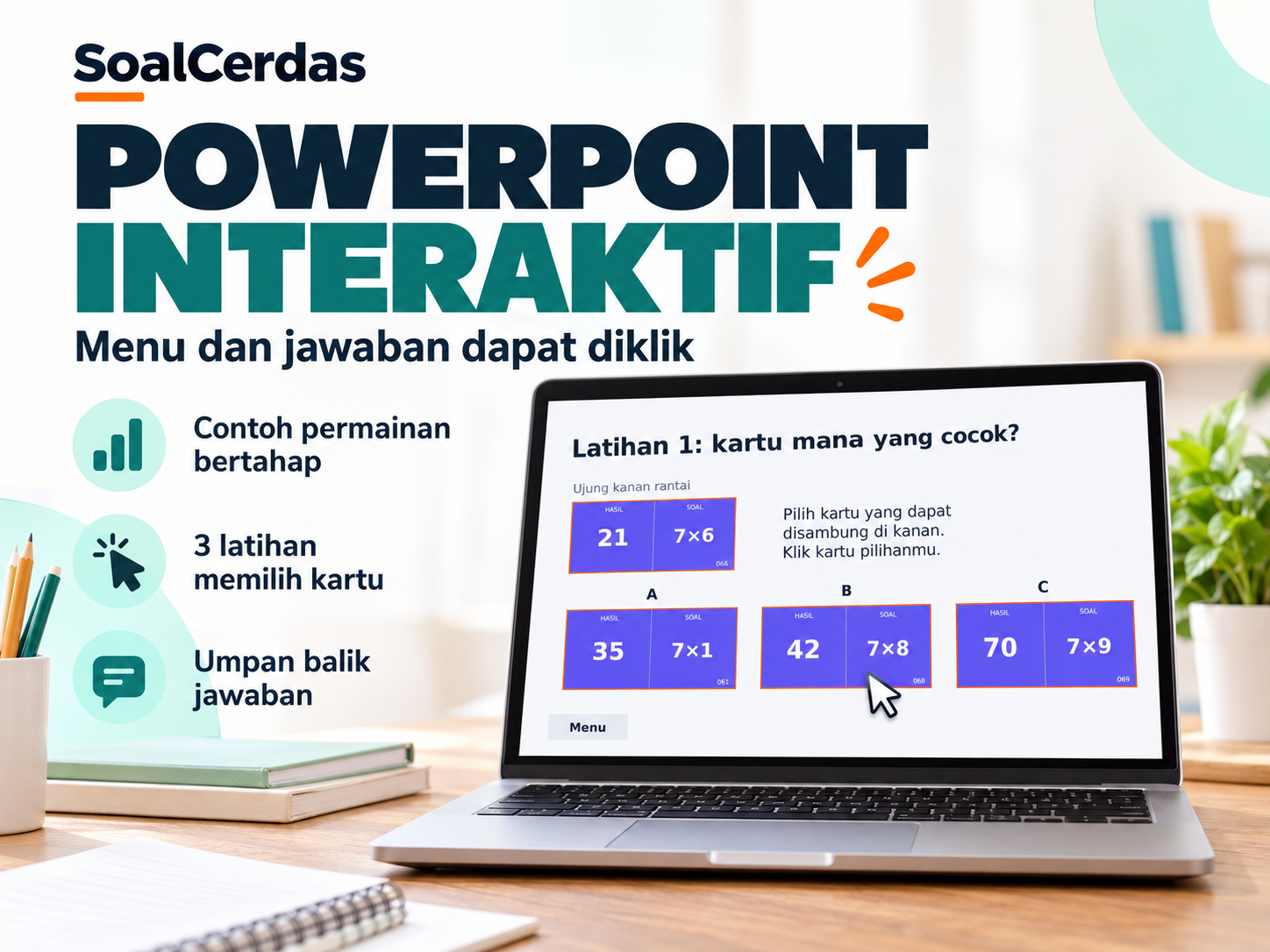 Pratinjau Domino Perkalian 1–100 – PowerPoint Interaktif & PDF Siap Cetak 4