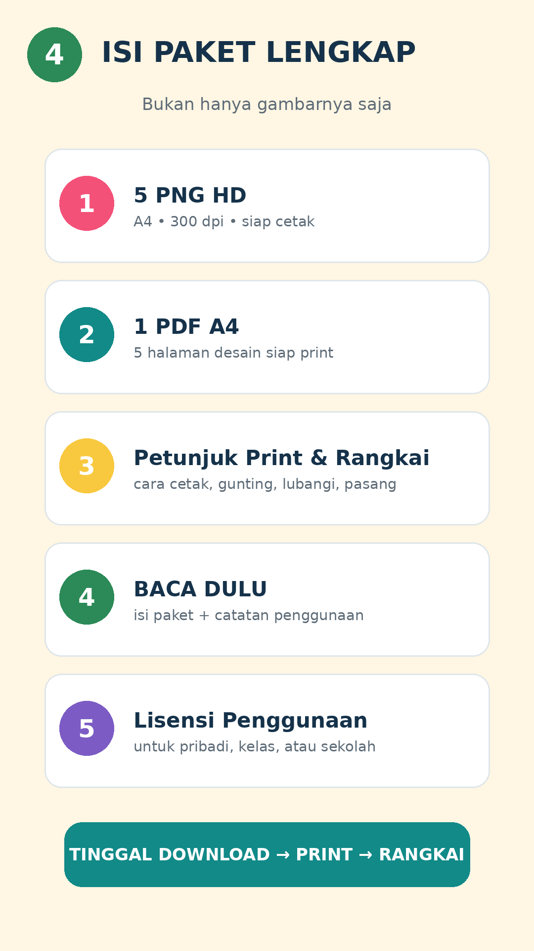 Pratinjau Hiasan Gantung Kaca Kelas — 5 Desain Ceria PNG HD + PDF Siap Cetak 3