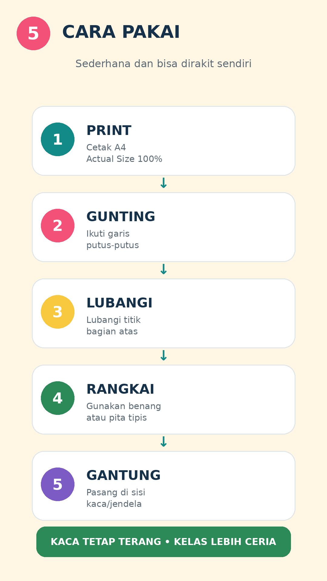 Pratinjau Hiasan Gantung Kaca Kelas — 5 Desain Ceria PNG HD + PDF Siap Cetak 4