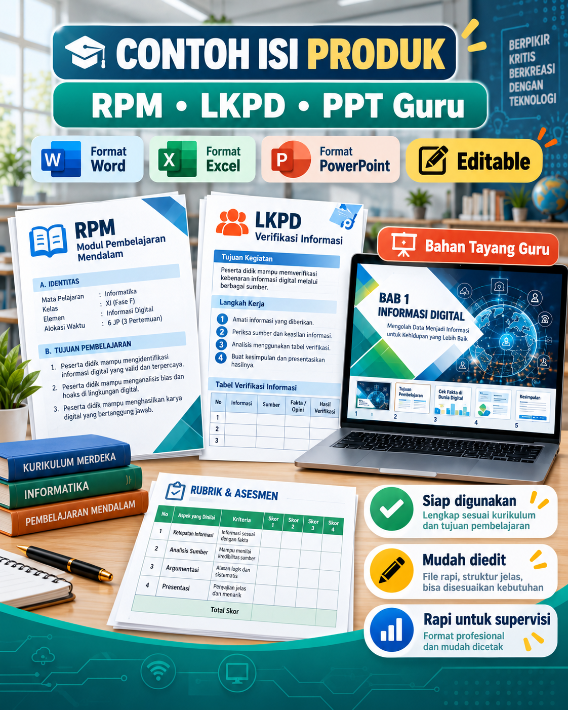 Pratinjau Paket Supervisi Informatika Kelas XI Bab 1 – Informasi Digital | Pembelajaran Mendalam 4