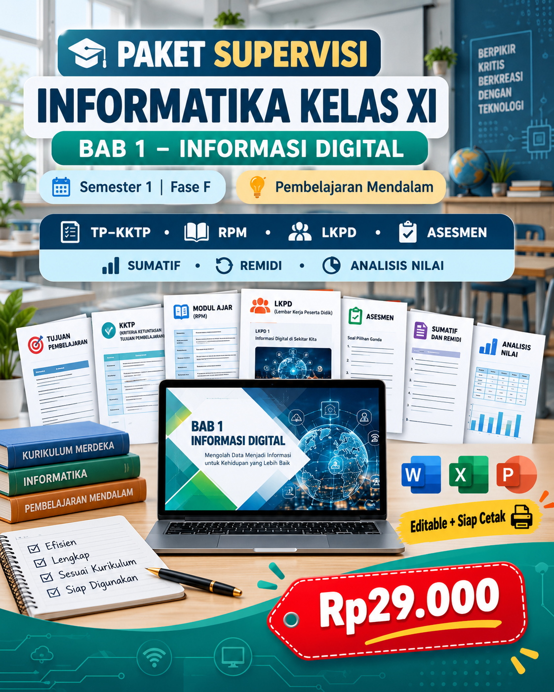 Pratinjau Paket Supervisi Informatika Kelas XI Bab 1 – Informasi Digital | Pembelajaran Mendalam 2