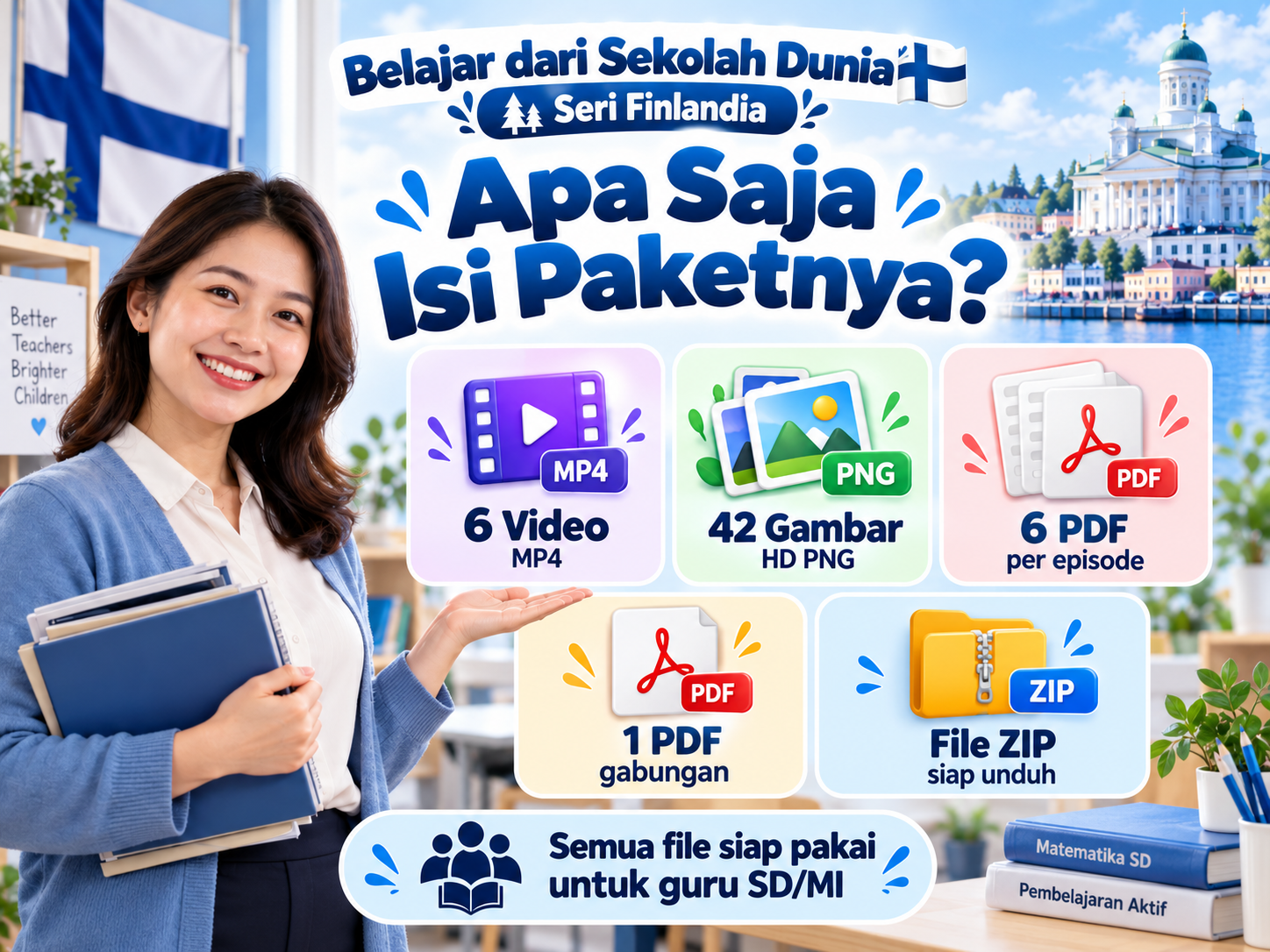Pratinjau Belajar dari Sekolah Dunia – Seri Finlandia | 6 Video + 42 Gambar HD + PDF 2